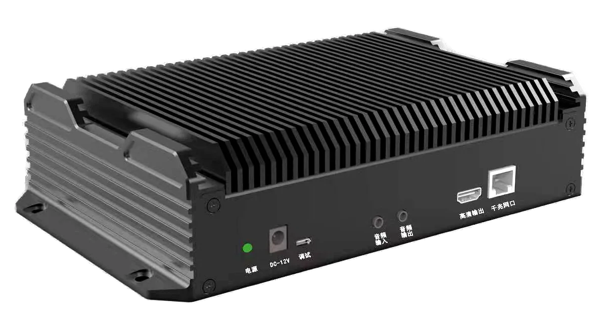 XH-A30-B1 eight-channel AI edge box, product and hardware interface view